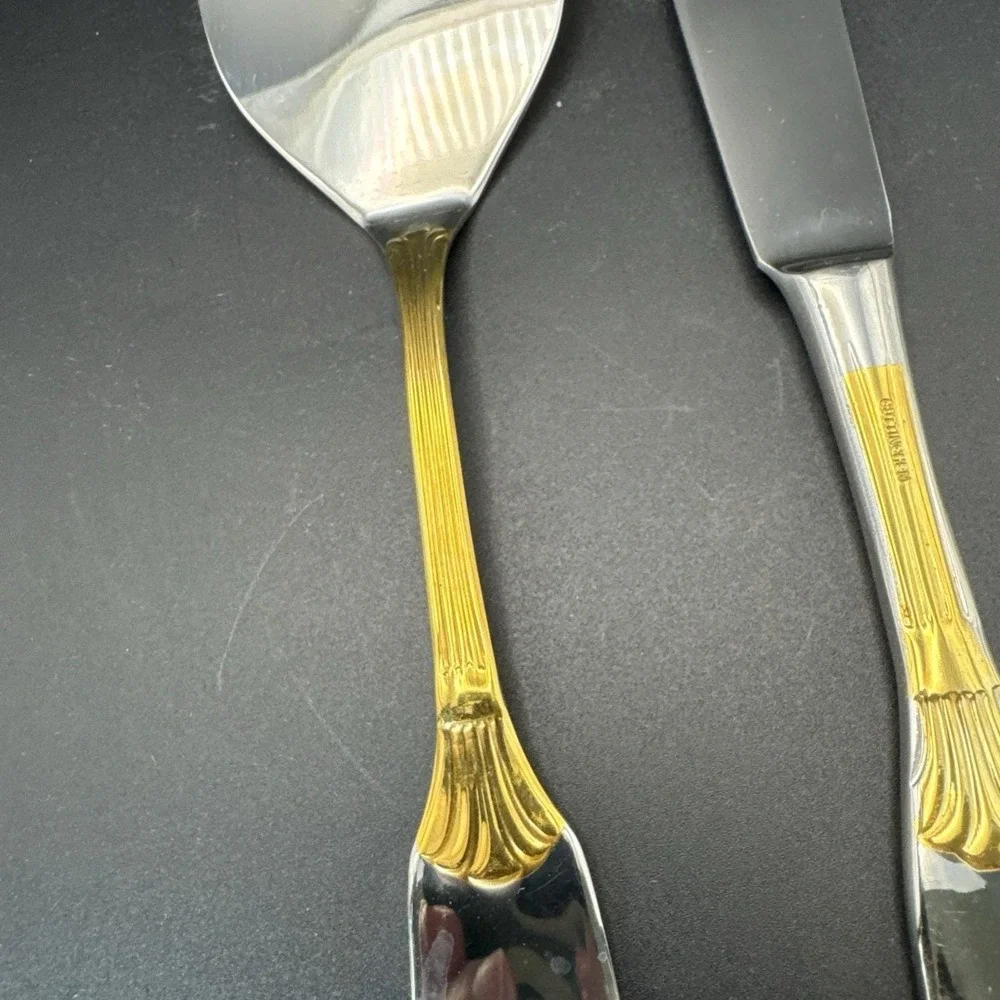 Gottinghen Cake‎ Knife Server 18/10 Stainless Steel Plated With 24K Gold ITALY